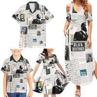 Civil Rights Leaders Family Matching Summer Maxi Dress and Hawaiian Shirt Newspaper Print Style - Wonder Print Shop
