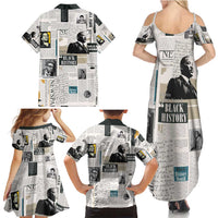Civil Rights Leaders Family Matching Summer Maxi Dress and Hawaiian Shirt Newspaper Print Style - Wonder Print Shop