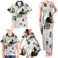 Civil Rights Leaders Family Matching Tank Maxi Dress and Hawaiian Shirt Newspaper Print Style - Wonder Print Shop