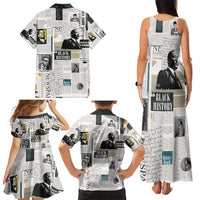 Civil Rights Leaders Family Matching Tank Maxi Dress and Hawaiian Shirt Newspaper Print Style - Wonder Print Shop
