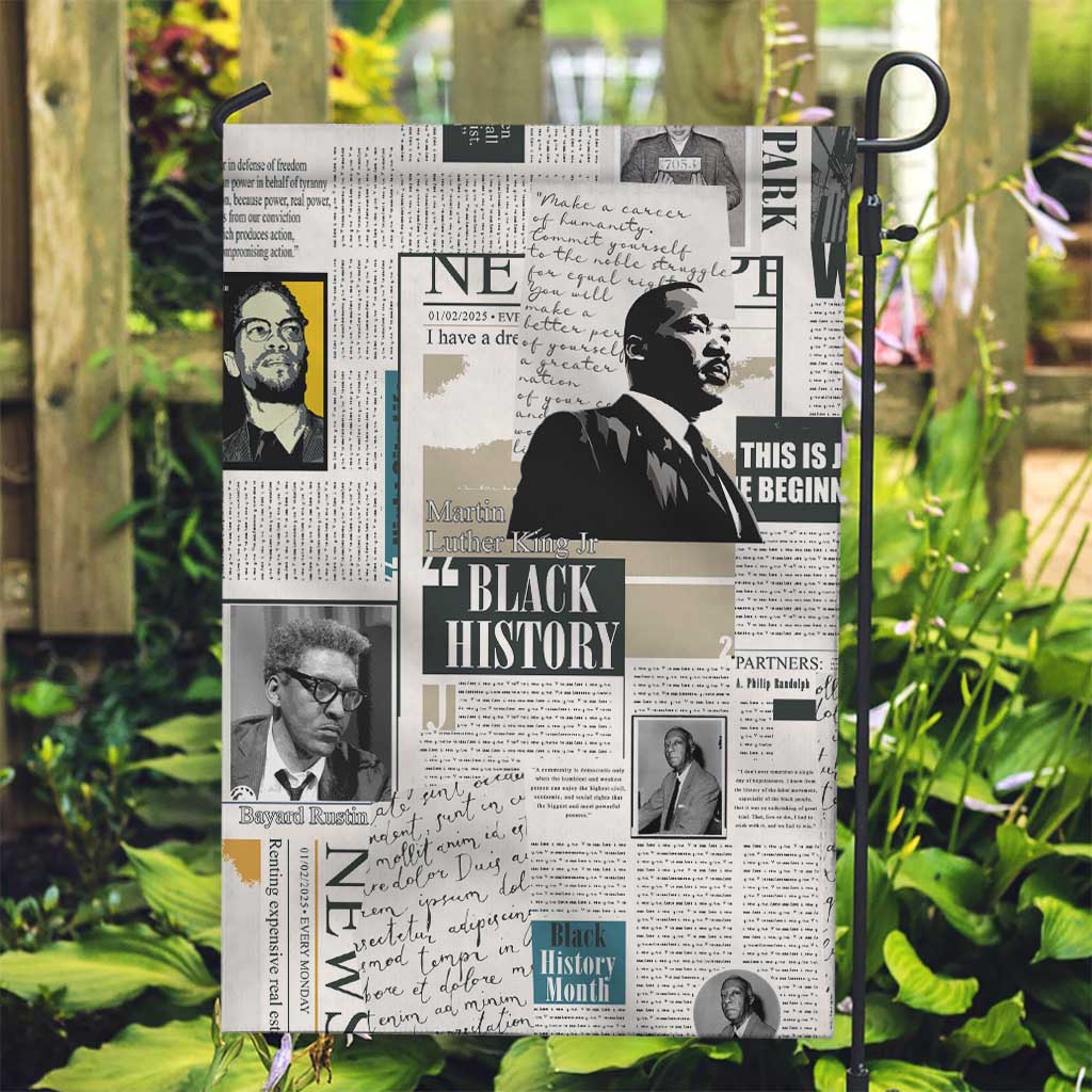 Civil Rights Leaders Garden Flag Newspaper Print Style - Wonder Print Shop