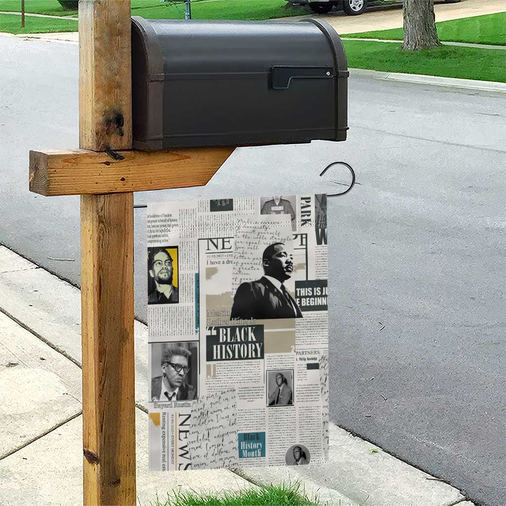Civil Rights Leaders Garden Flag Newspaper Print Style - Wonder Print Shop
