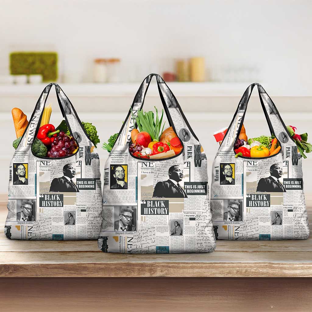 Civil Rights Leaders Grocery Bag Newspaper Print Style