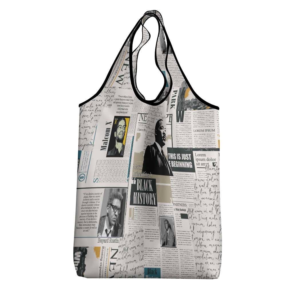 Civil Rights Leaders Grocery Bag Newspaper Print Style