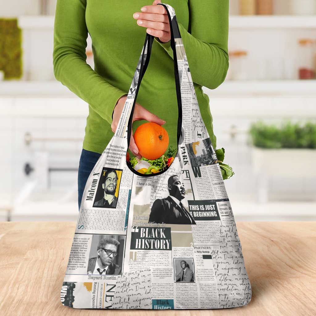 Civil Rights Leaders Grocery Bag Newspaper Print Style
