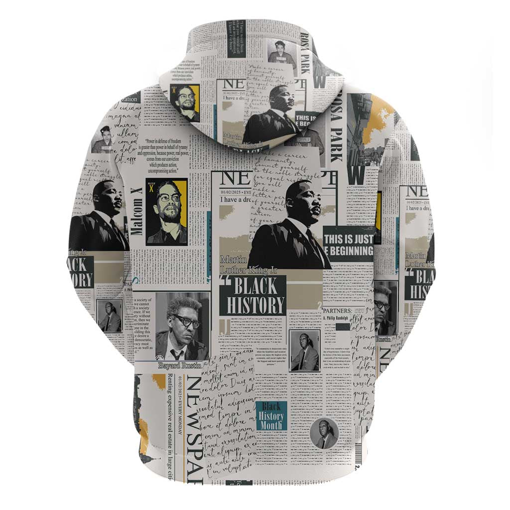 Civil Rights Leaders Hoodie Newspaper Print Style - Wonder Print Shop