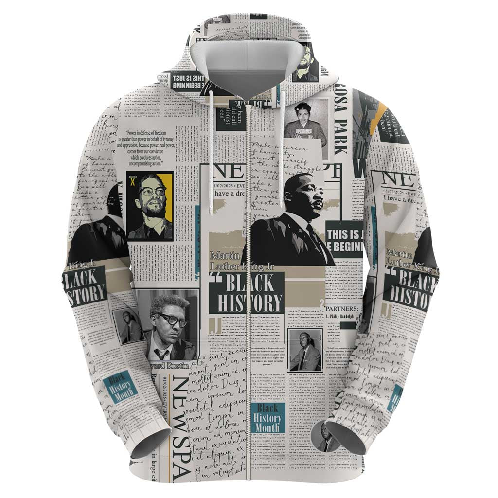 Civil Rights Leaders Hoodie Newspaper Print Style - Wonder Print Shop