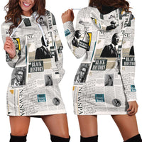 Civil Rights Leaders Hoodie Dress Newspaper Print Style - Wonder Print Shop