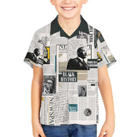 Civil Rights Leaders Kid Hawaiian Shirt Newspaper Print Style - Wonder Print Shop