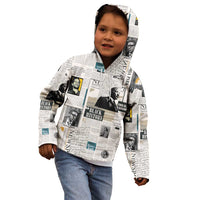Civil Rights Leaders Kid Hoodie Newspaper Print Style - Wonder Print Shop