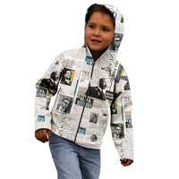 Civil Rights Leaders Kid Hoodie Newspaper Print Style - Wonder Print Shop