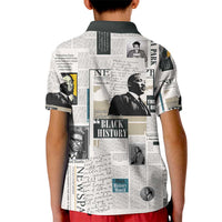 Civil Rights Leaders Kid Polo Shirt Newspaper Print Style - Wonder Print Shop