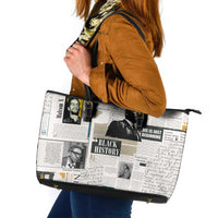 Civil Rights Leaders Leather Tote Bag Newspaper Print Style - Wonder Print Shop