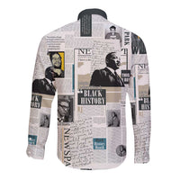 Civil Rights Leaders Long Sleeve Button Shirt Newspaper Print Style - Wonder Print Shop