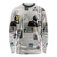 Civil Rights Leaders Long Sleeve Shirt Newspaper Print Style - Wonder Print Shop