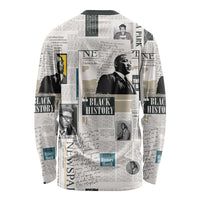 Civil Rights Leaders Long Sleeve Shirt Newspaper Print Style - Wonder Print Shop