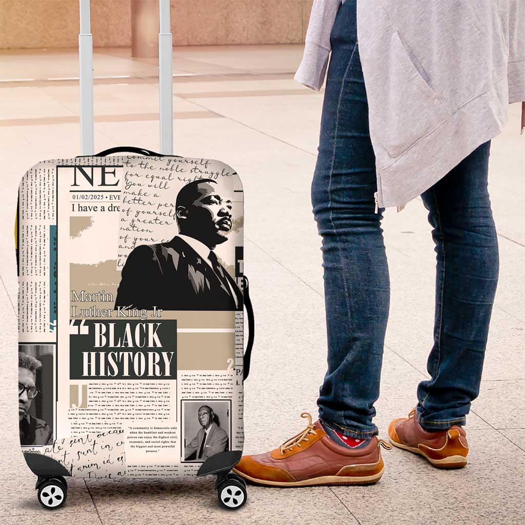 Civil Rights Leaders Luggage Cover Newspaper Print Style - Wonder Print Shop