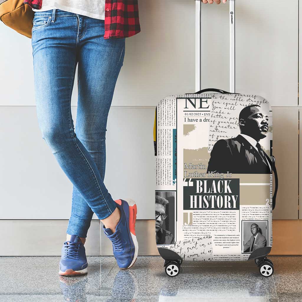 Civil Rights Leaders Luggage Cover Newspaper Print Style - Wonder Print Shop