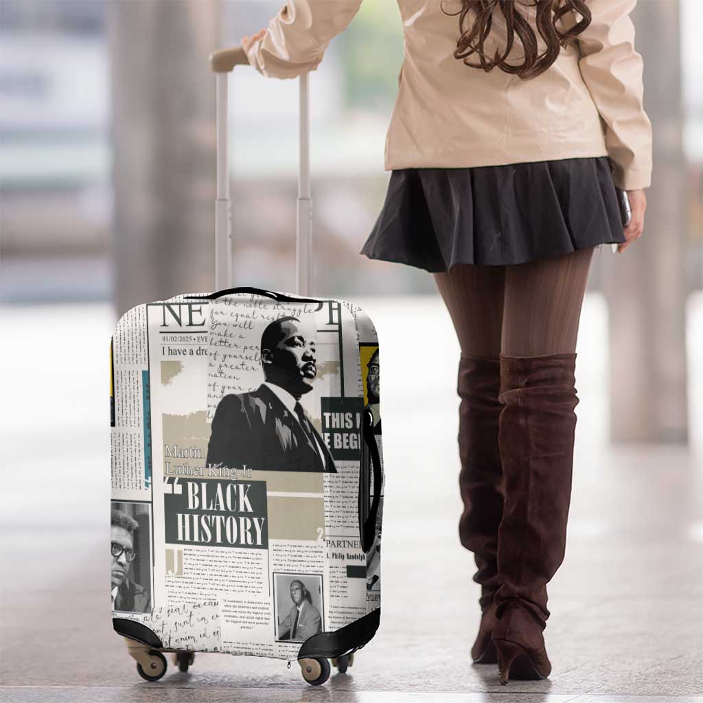 Civil Rights Leaders Luggage Cover Newspaper Print Style - Wonder Print Shop
