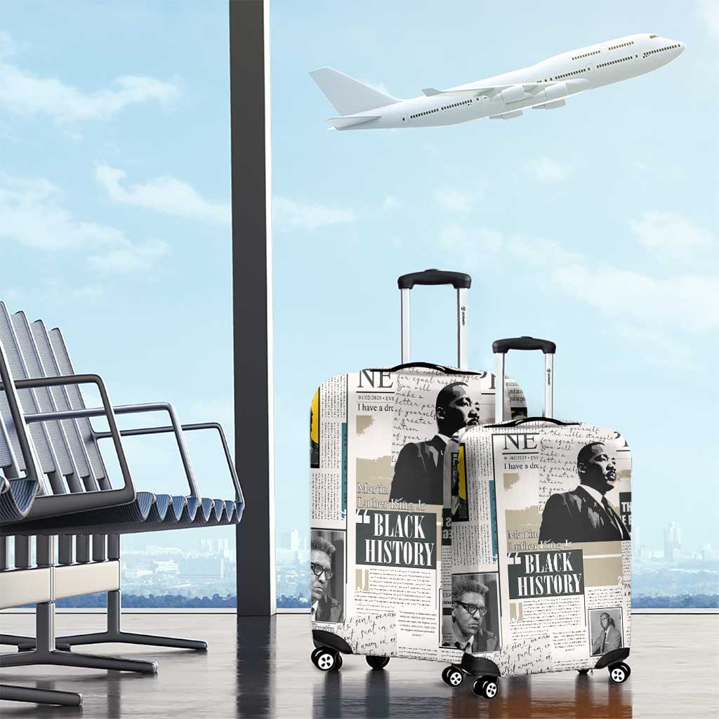 Civil Rights Leaders Luggage Cover Newspaper Print Style - Wonder Print Shop