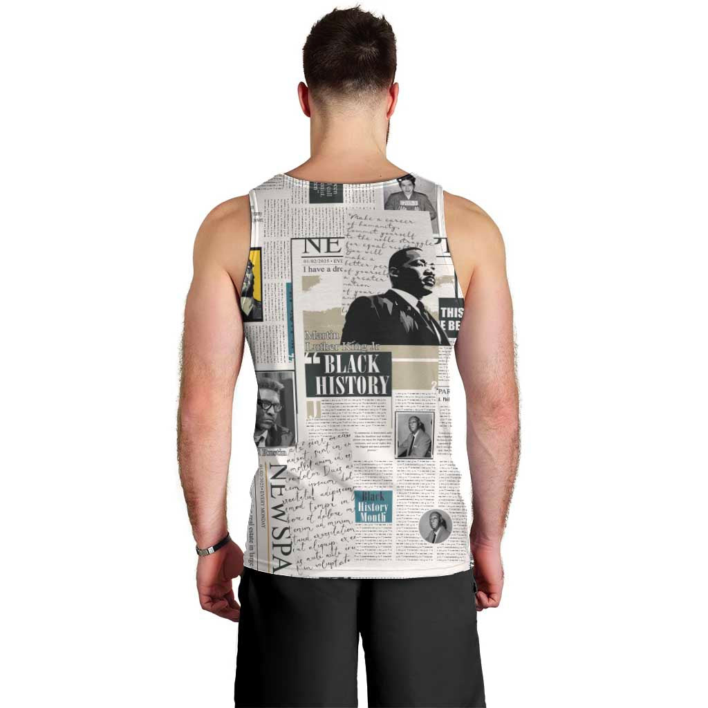 Civil Rights Leaders Men Tank Top Newspaper Print Style - Wonder Print Shop