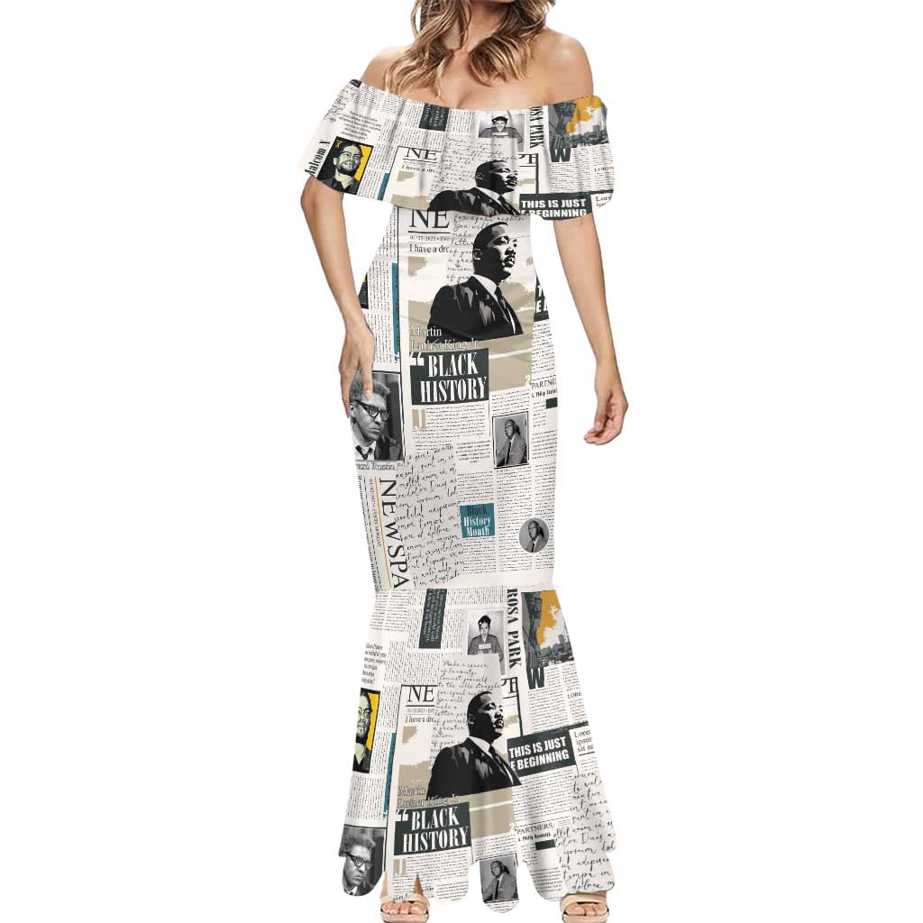 Civil Rights Leaders Mermaid Dress Newspaper Print Style - Wonder Print Shop