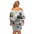 Civil Rights Leaders Off Shoulder Short Dress Newspaper Print Style - Wonder Print Shop