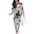 Civil Rights Leaders Off The Shoulder Long Sleeve Dress Newspaper Print Style - Wonder Print Shop