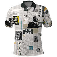 Civil Rights Leaders Polo Shirt Newspaper Print Style - Wonder Print Shop
