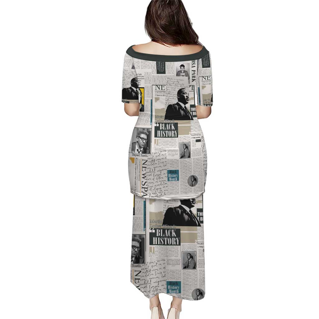 Civil Rights Leaders Puletasi Newspaper Print Style - Wonder Print Shop