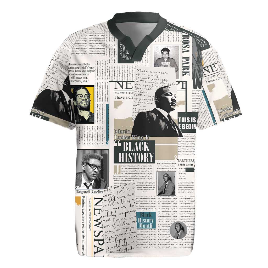 Civil Rights Leaders Rugby Jersey Newspaper Print Style - Wonder Print Shop