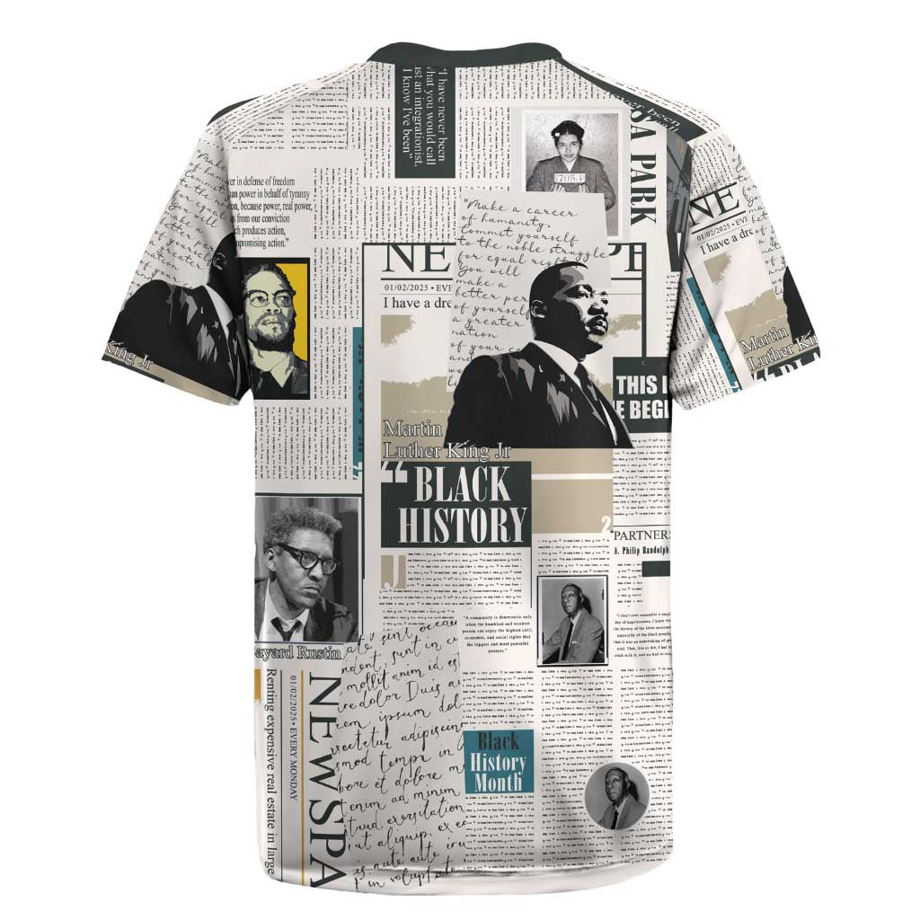 Civil Rights Leaders Rugby Jersey Newspaper Print Style - Wonder Print Shop