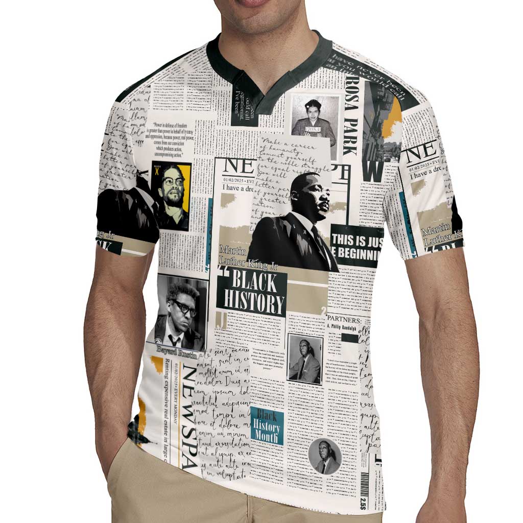 Civil Rights Leaders Rugby Jersey Newspaper Print Style - Wonder Print Shop