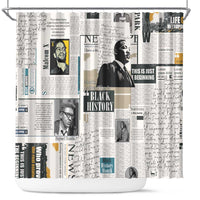 Civil Rights Leaders Shower Curtain Newspaper Print Style