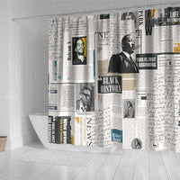 Civil Rights Leaders Shower Curtain Newspaper Print Style