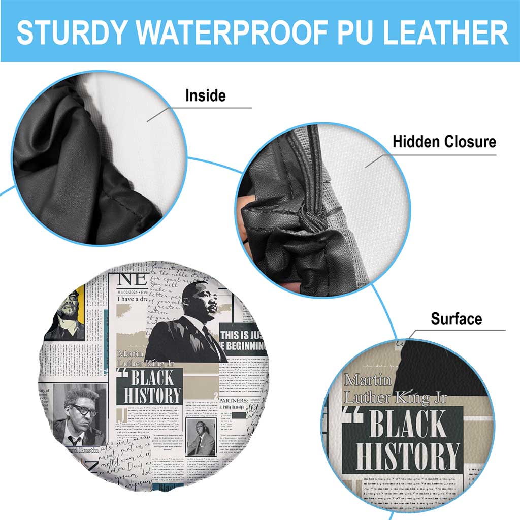 Civil Rights Leaders Spare Tire Cover Newspaper Print Style - Wonder Print Shop