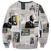 Civil Rights Leaders Sweatshirt Newspaper Print Style - Wonder Print Shop