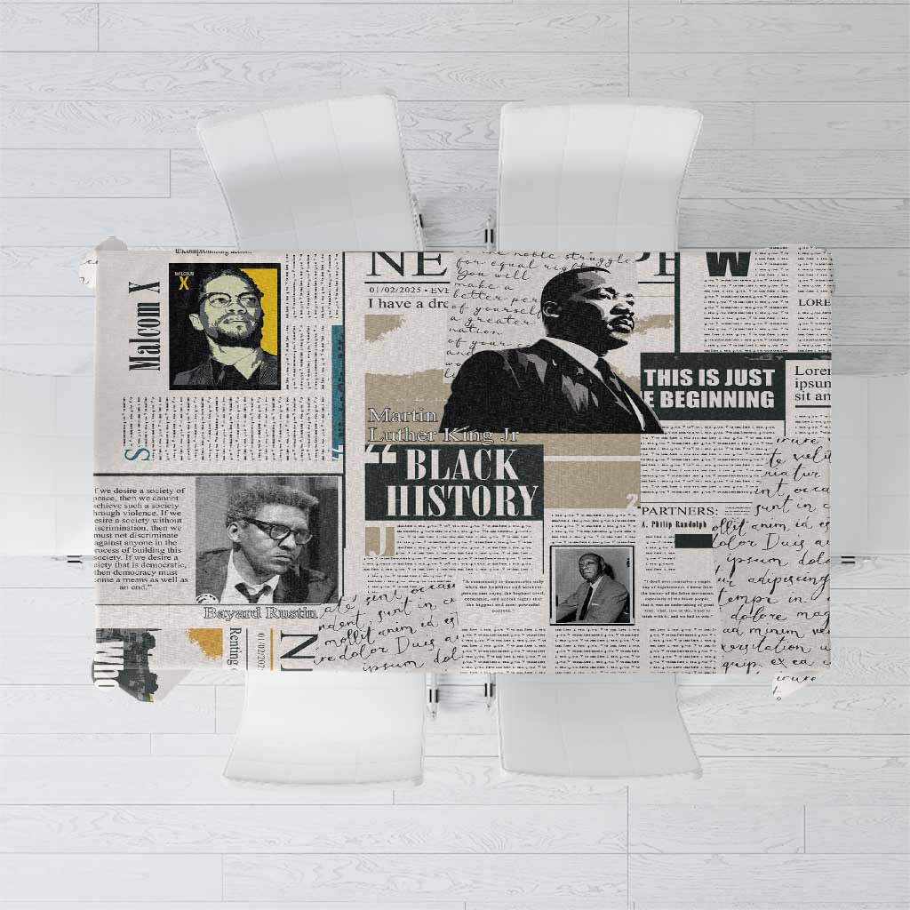 Civil Rights Leaders Tablecloth Newspaper Print Style - Wonder Print Shop