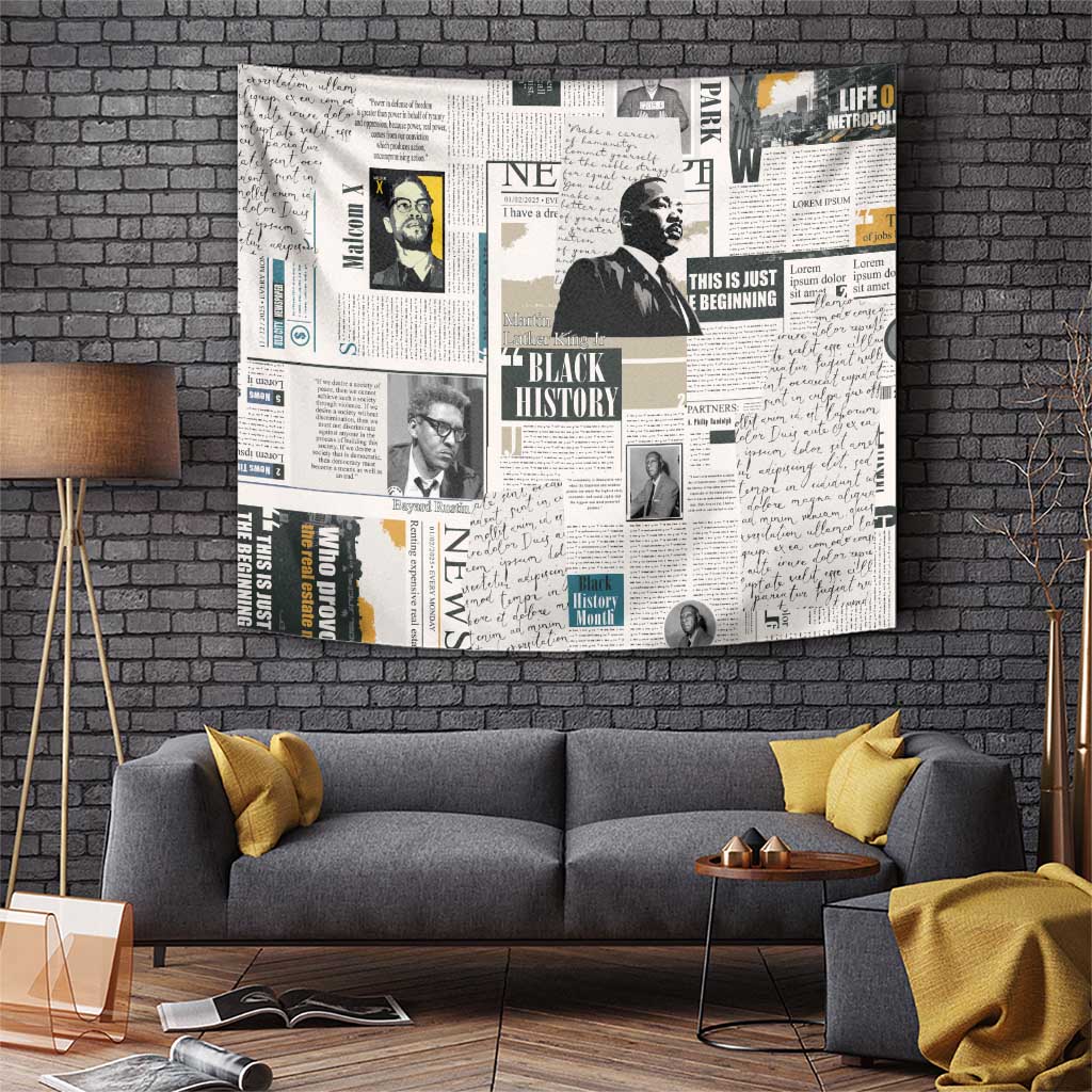 Civil Rights Leaders Tapestry Newspaper Print Style - Wonder Print Shop