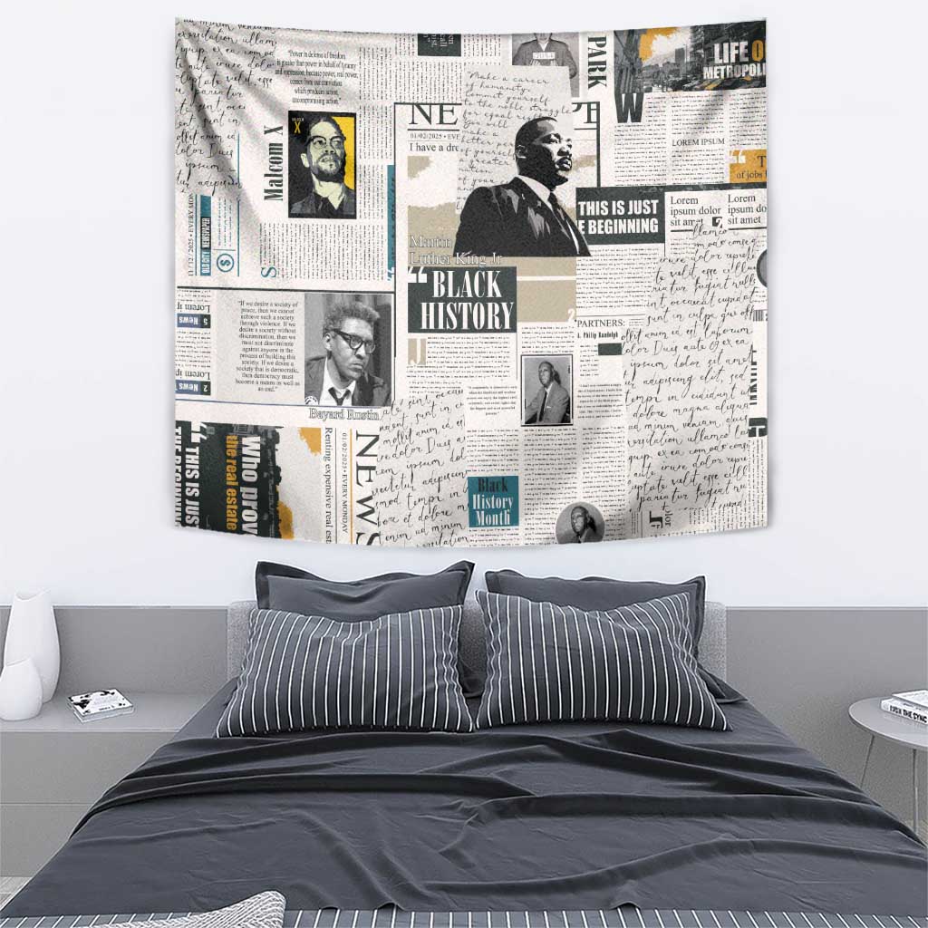 Civil Rights Leaders Tapestry Newspaper Print Style - Wonder Print Shop