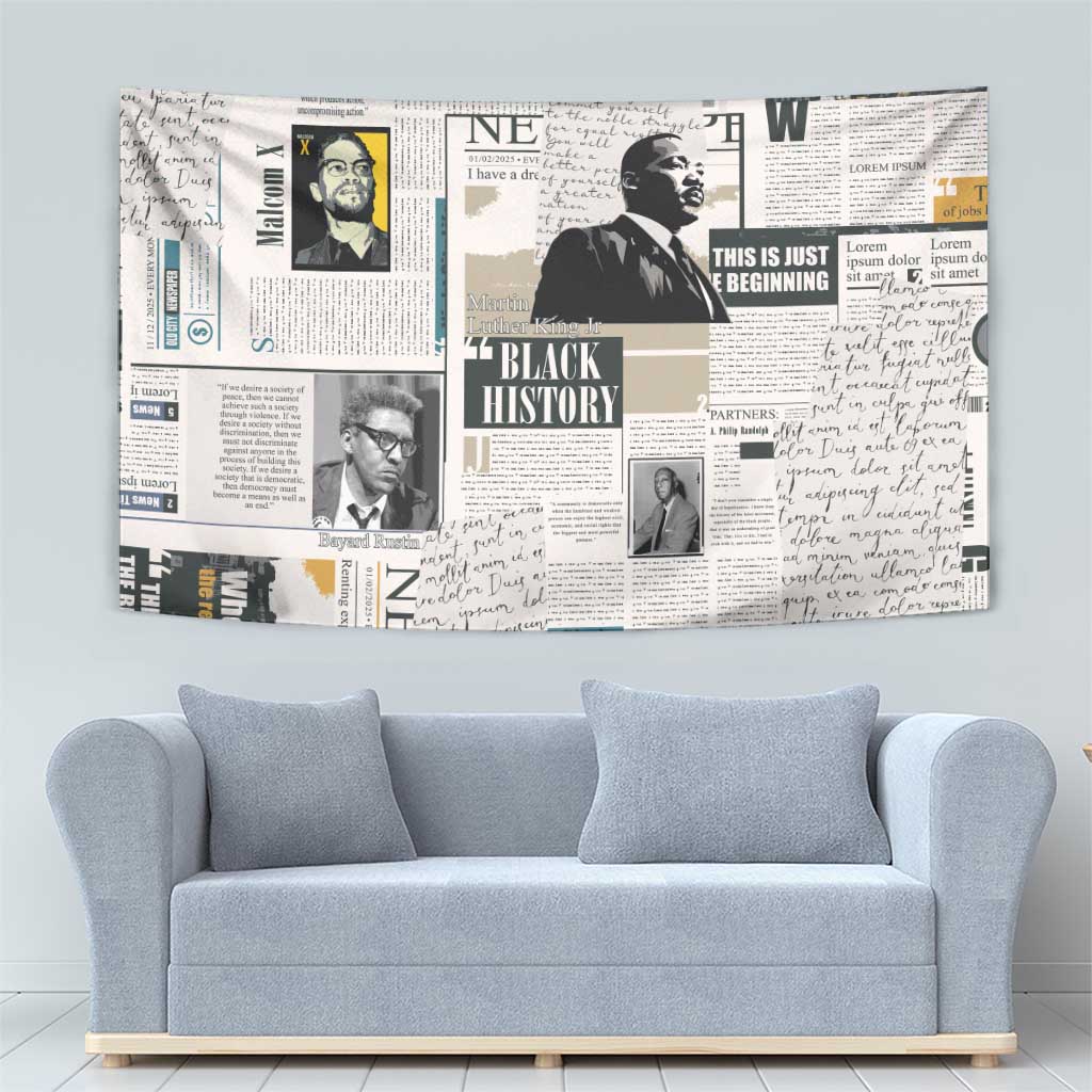 Civil Rights Leaders Tapestry Newspaper Print Style - Wonder Print Shop