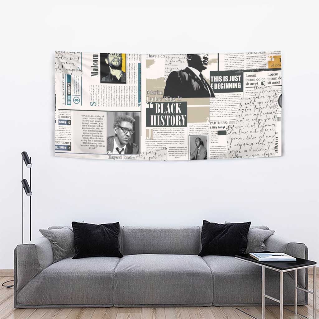 Civil Rights Leaders Tapestry Newspaper Print Style - Wonder Print Shop