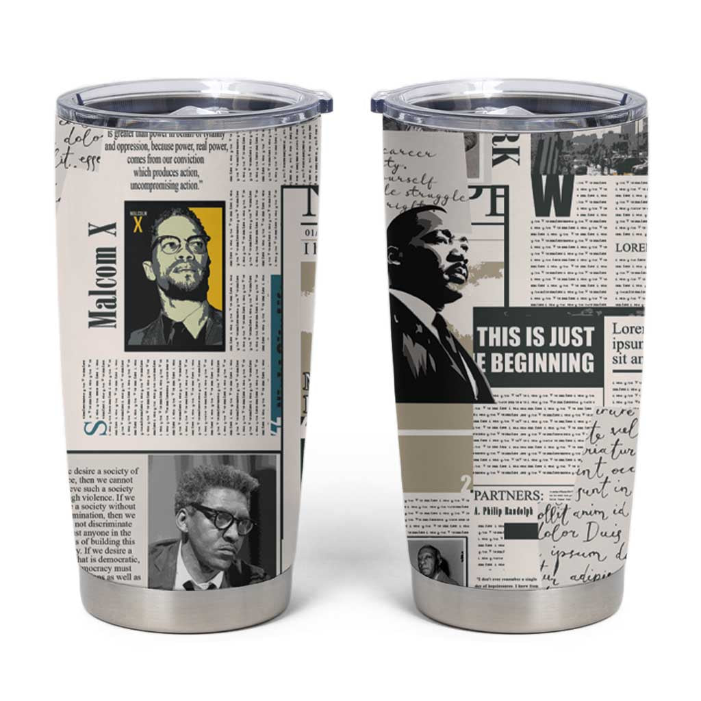 Civil Rights Leaders Tumbler Cup Newspaper Print Style - Wonder Print Shop
