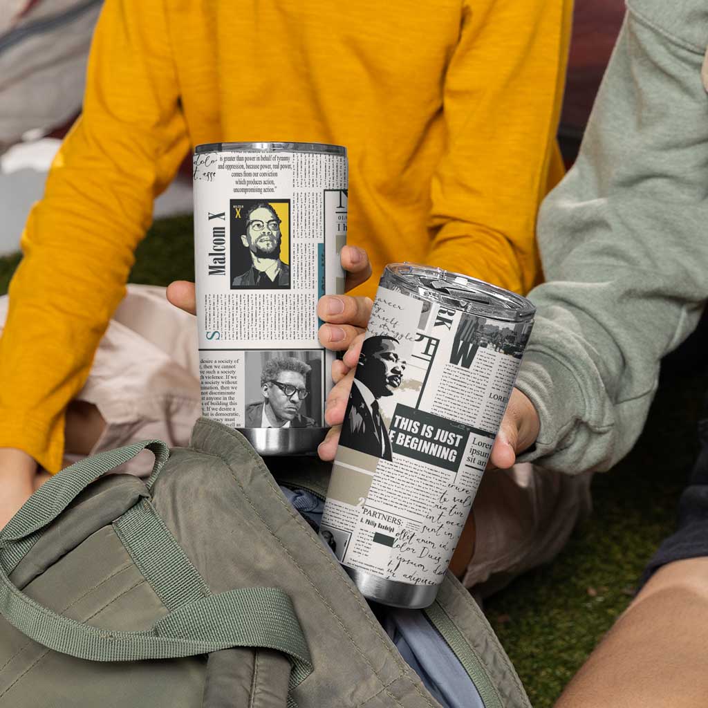 Civil Rights Leaders Tumbler Cup Newspaper Print Style - Wonder Print Shop