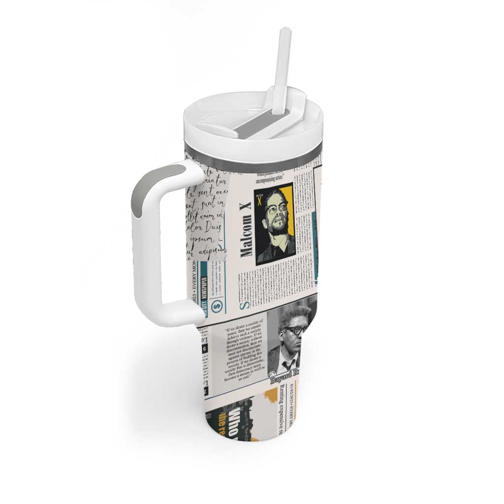 Civil Rights Leaders Tumbler With Handle Newspaper Print Style - Wonder Print Shop