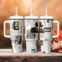 Civil Rights Leaders Tumbler With Handle Newspaper Print Style - Wonder Print Shop