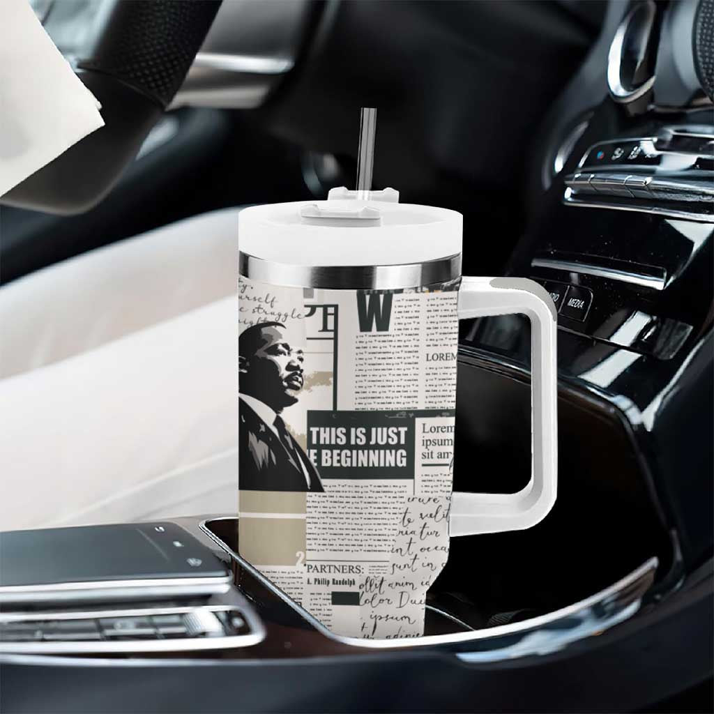 Civil Rights Leaders Tumbler With Handle Newspaper Print Style - Wonder Print Shop