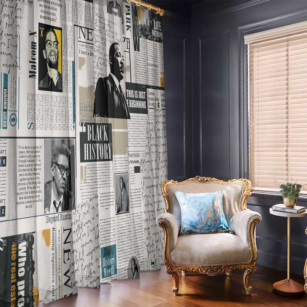 Civil Rights Leaders Window Curtain Newspaper Print Style - Wonder Print Shop