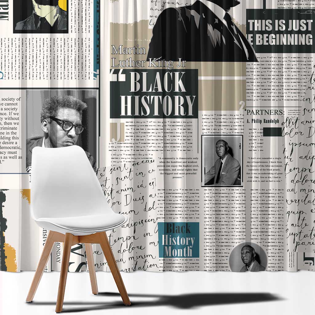 Civil Rights Leaders Window Curtain Newspaper Print Style - Wonder Print Shop