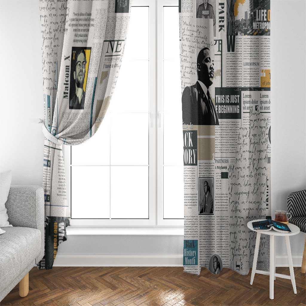 Civil Rights Leaders Window Curtain Newspaper Print Style - Wonder Print Shop